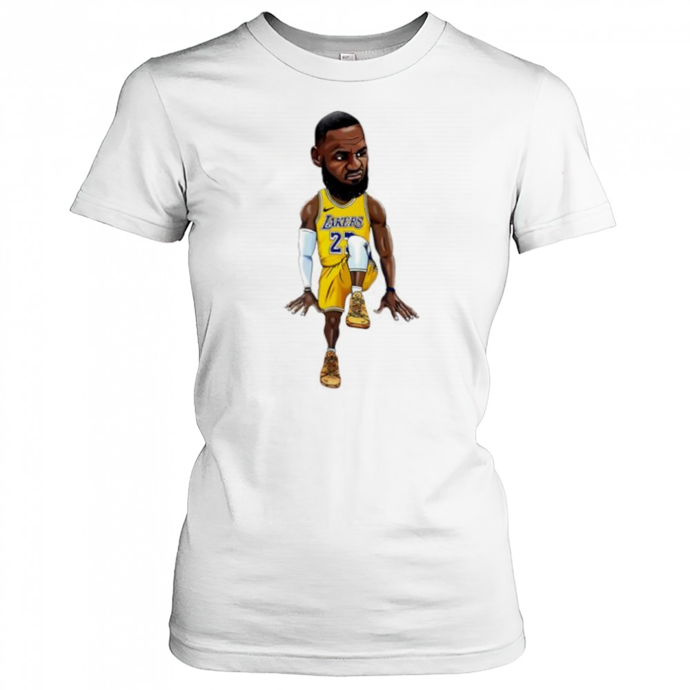 Lebron James Art Los Angeles Lakers jersey cartoon shirt Women's T-shirt