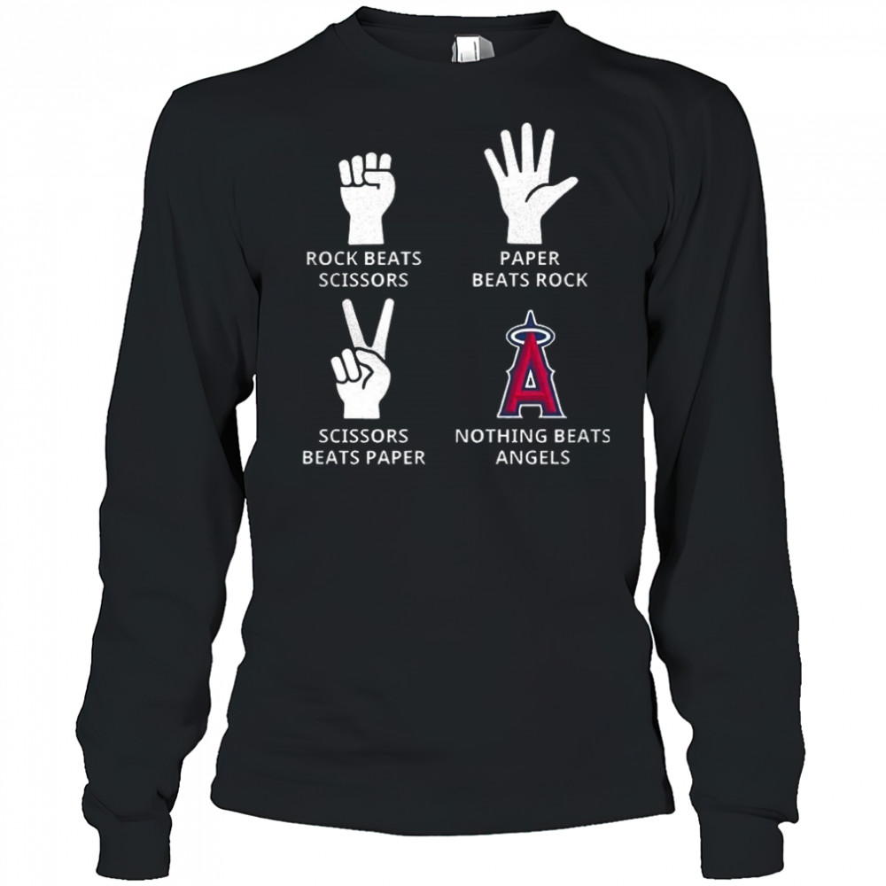 Los Angeles Angels rock beats scissors paper beats rock scissors beats paper nothing beats Angels shirt Long Sleeved