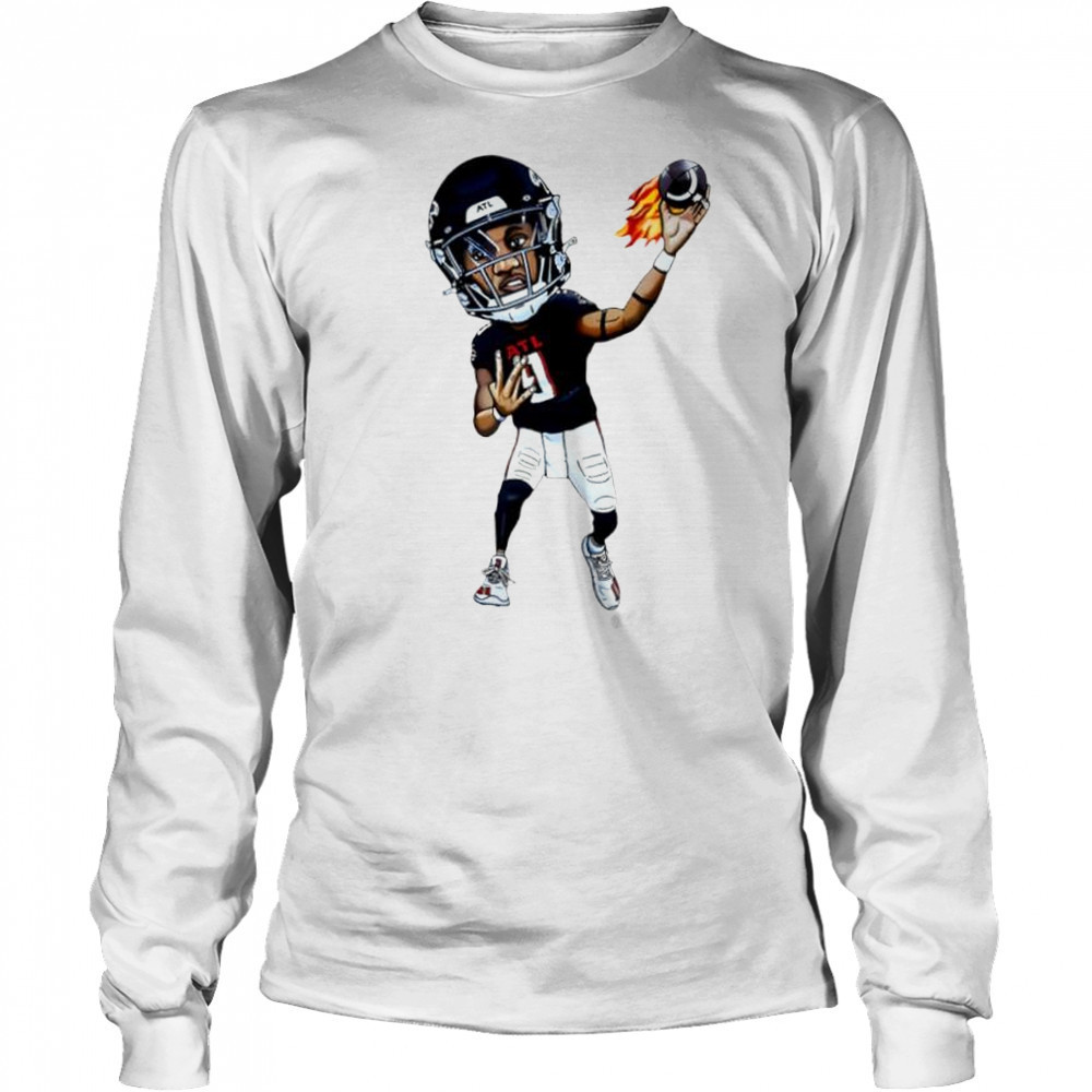 Michael Penix Jr. Art Atlanta Falcons jersey cartoon shirt Long Sleeved