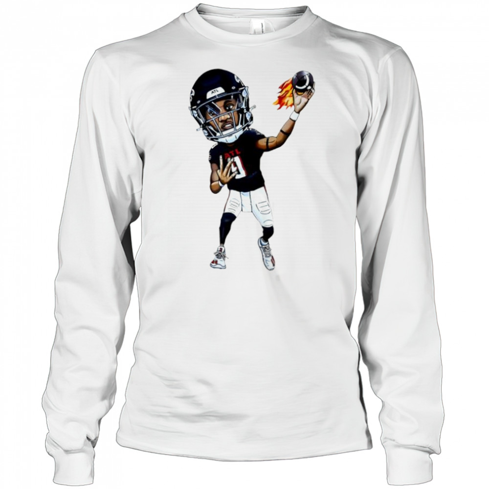 Michael Penix Jr. Art Atlanta Falcons jersey cartoon shirt Long Sleeved