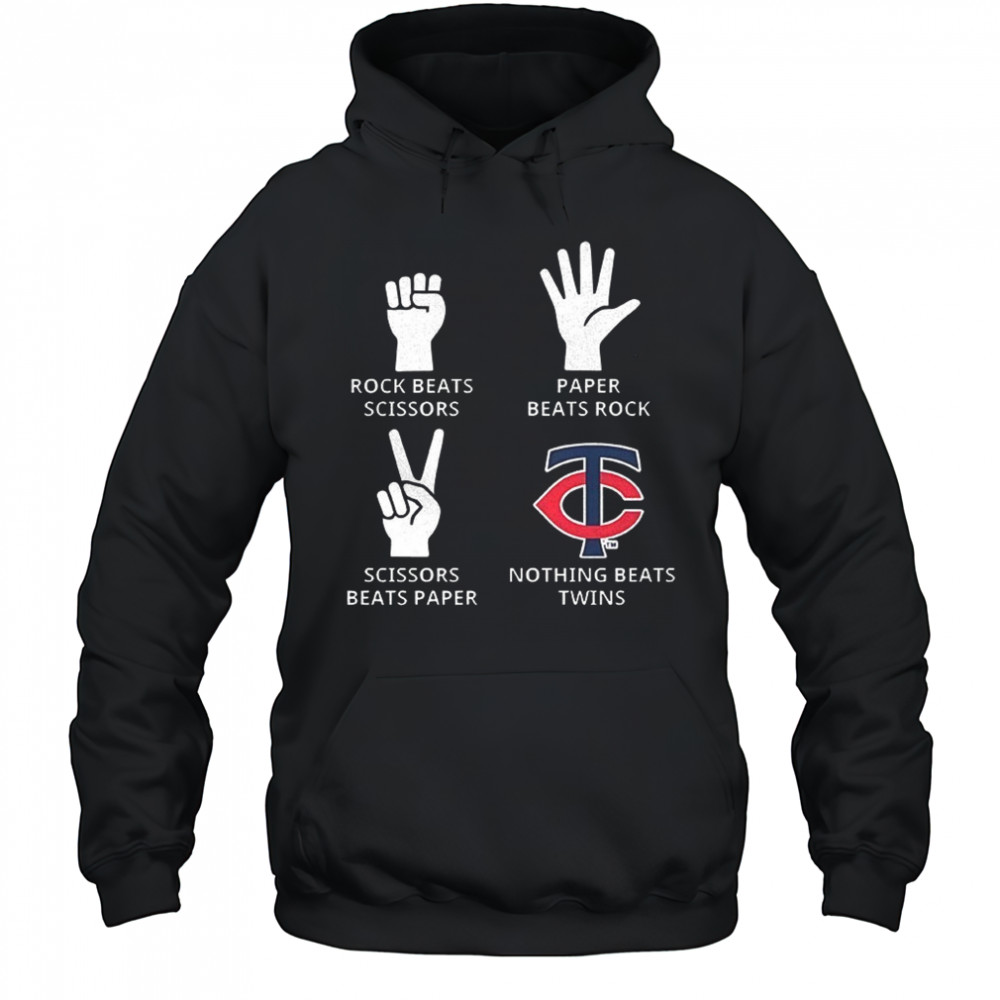 Minnesota Twins rock beats scissors paper beats rock scissors beats paper nothing beats Twins shirt Hoodie