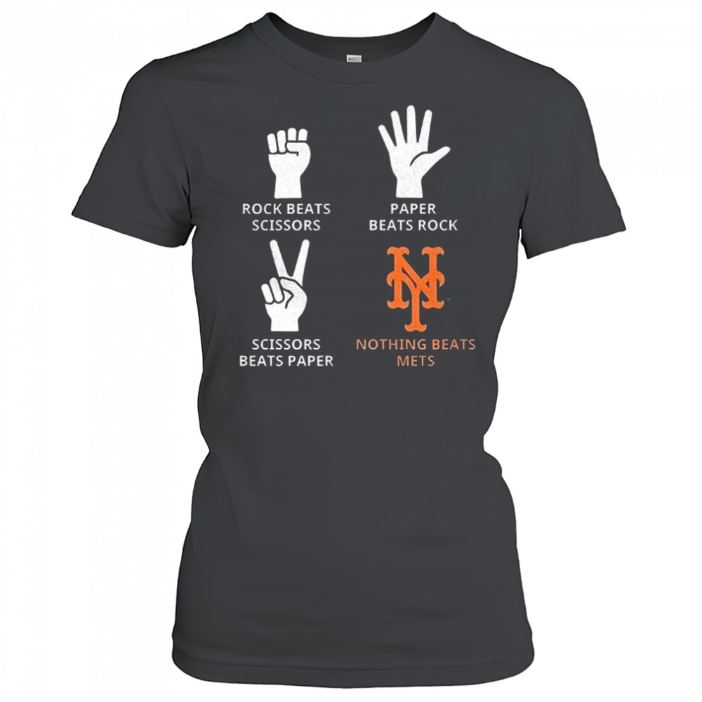 New York Mets rock beats scissors paper beats rock scissors beats paper nothing beats Mets shirt Women's T-shirt