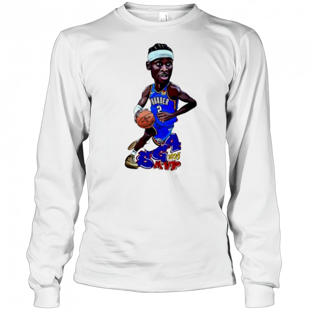 Shai Gilgeous-Alexander OKC Thunder Art jersey cartoon shirt Long Sleeved