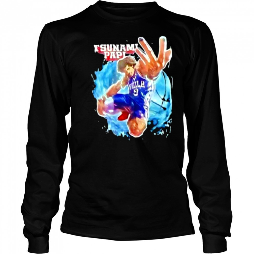 Tsunami Papi Kelly Oubre Jr. #9 Philadelphia 76ers shirt Long Sleeved