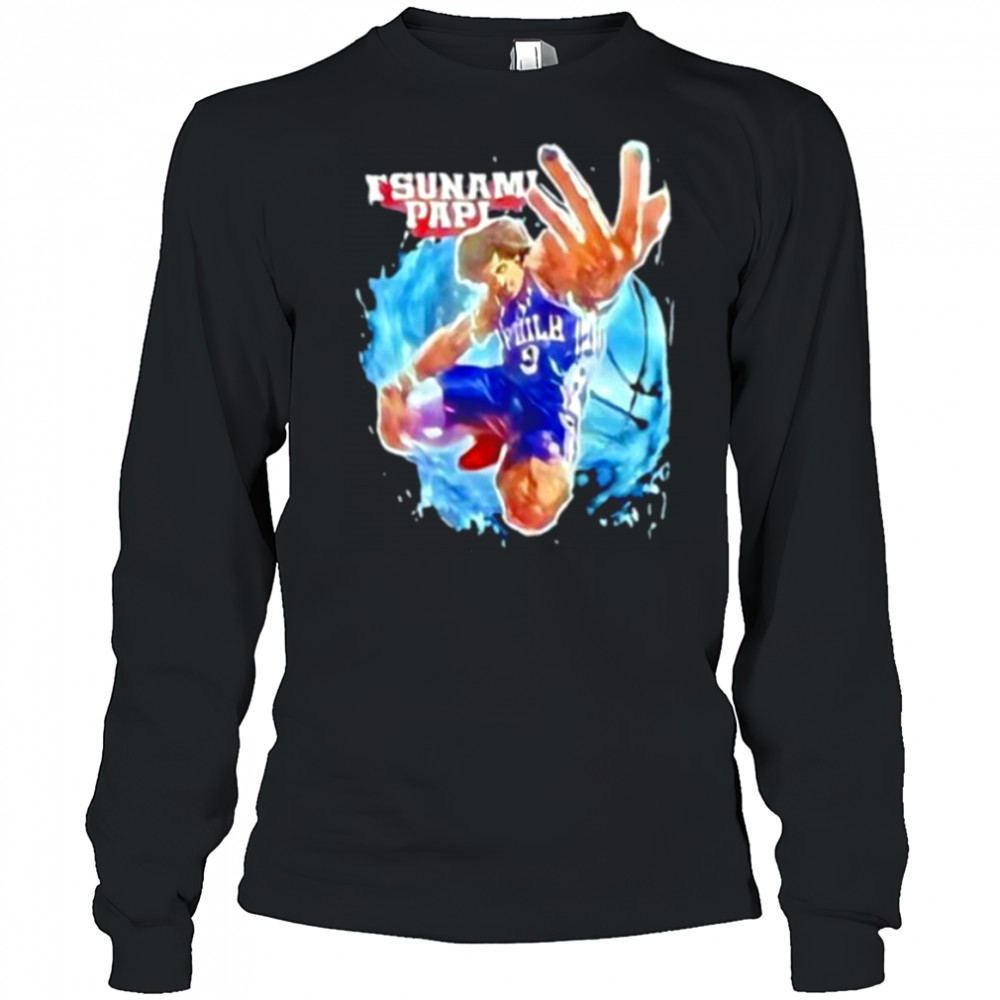 Tsunami Papi Kelly Oubre Jr. #9 Philadelphia 76ers shirt Long Sleeved