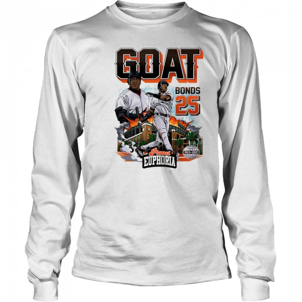 Barry Bonds GOAT San Francisco Giants baseball graphic shirt Long Sleeved