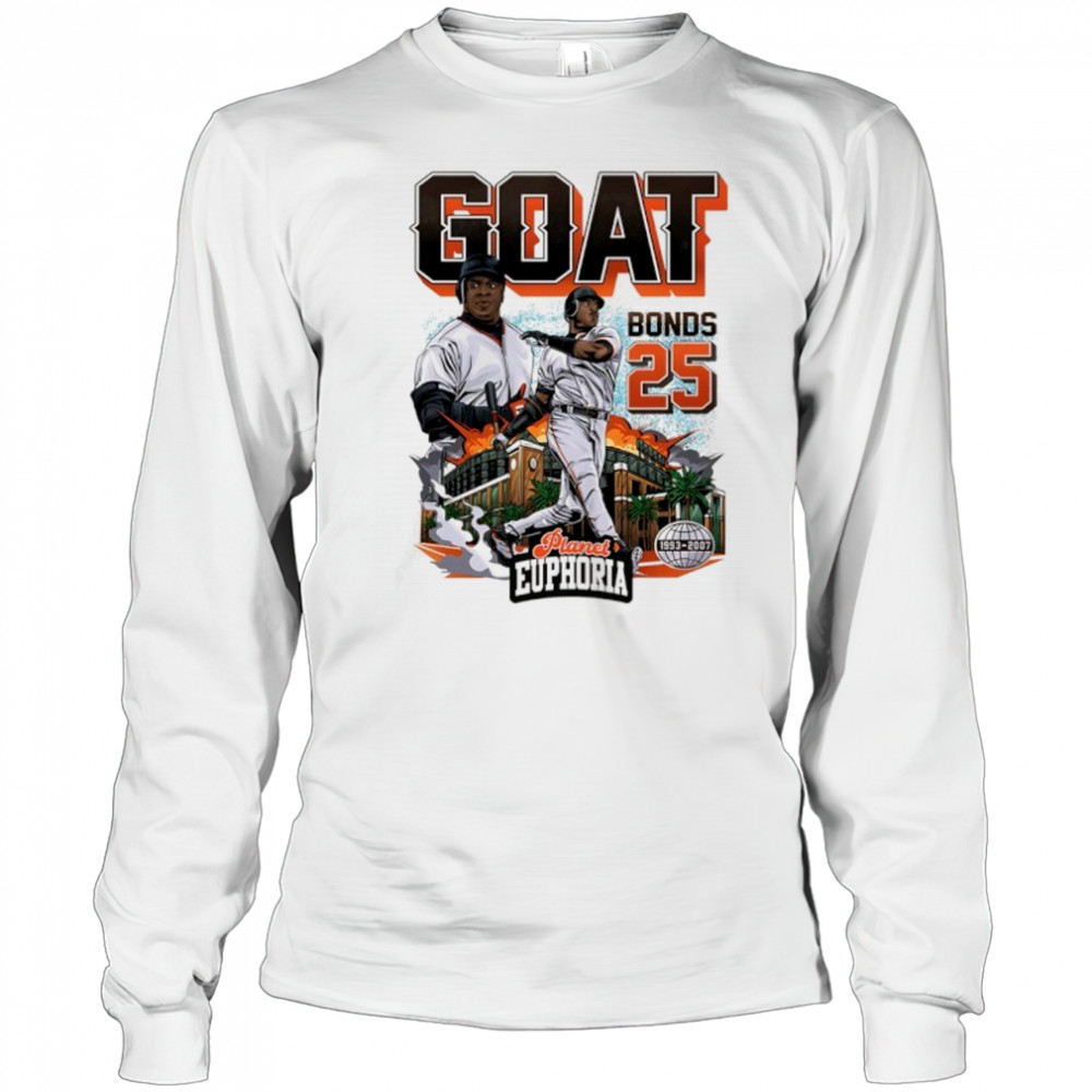 Barry Bonds GOAT San Francisco Giants baseball graphic shirt Long Sleeved
