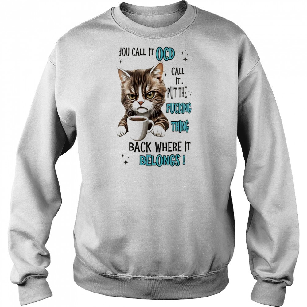 Cat you call it ocd I call it put the fucking thing back where it belongs shirt Hoodie