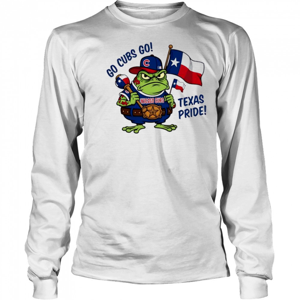 Chicago Cubs Frog Go Cubs Go Texas Pride flag shirt Long Sleeved