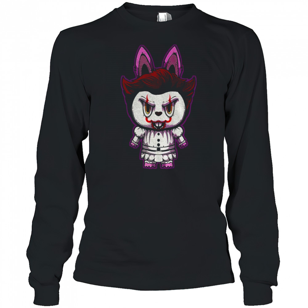 Labubu costume Pennywise Happy Halloween horror character shirt Long Sleeved