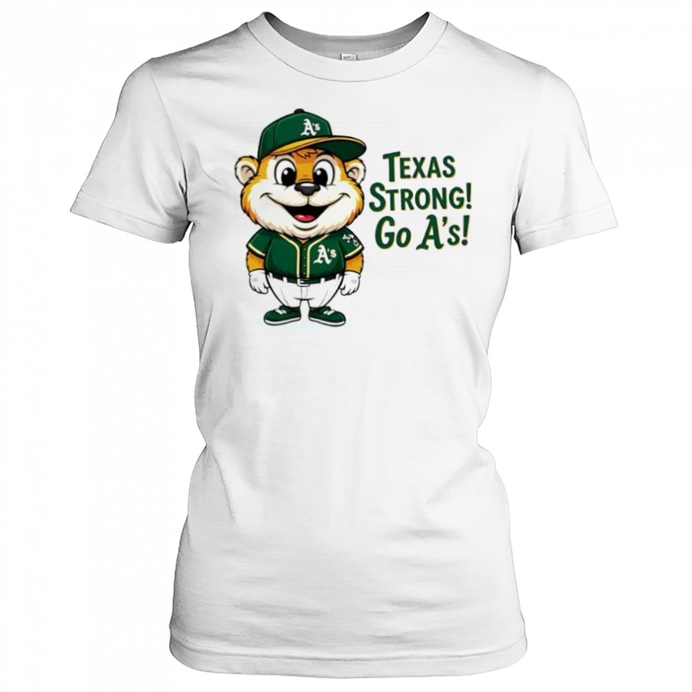 Oakland Athletics Texas Strong Go A_s mascot cartoon shirt Women's T-shirt