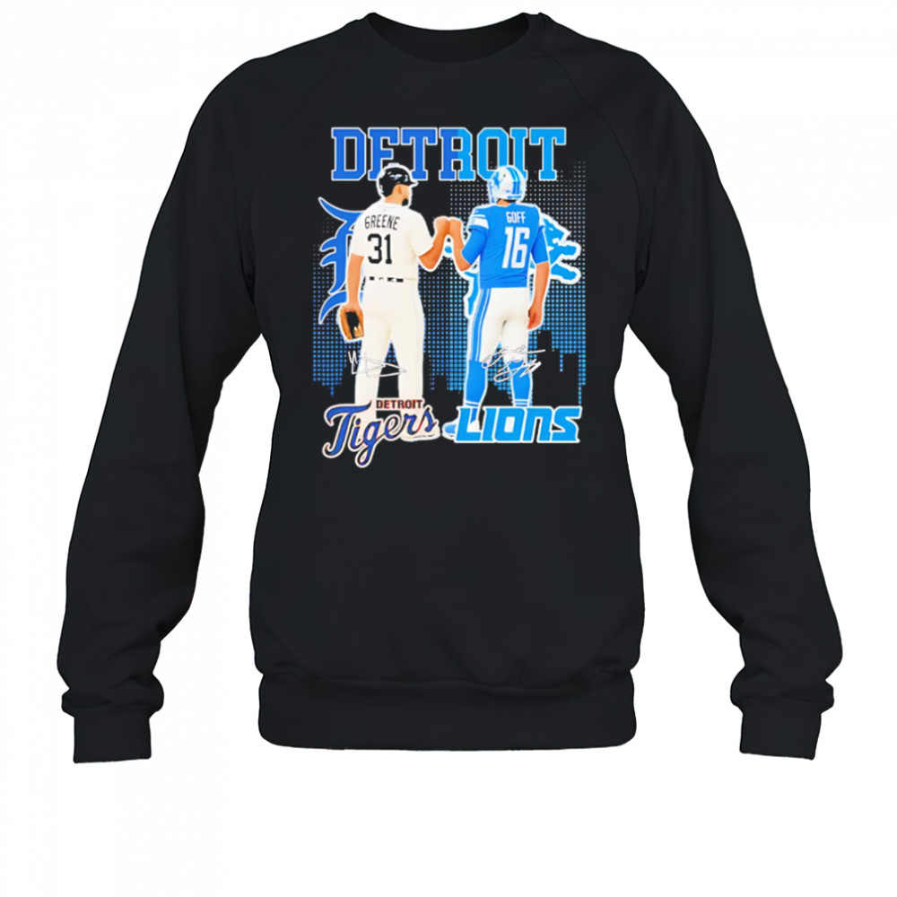 Riley greene and jared goff detroit tigers x detroit lions signatures s shirt Sweatshirt