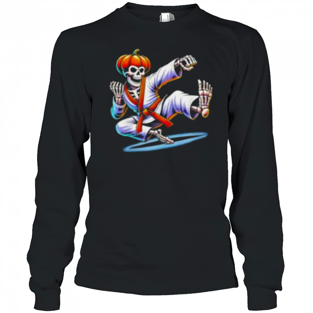 Skeleton Karate Halloween 2025 shirt Long Sleeved