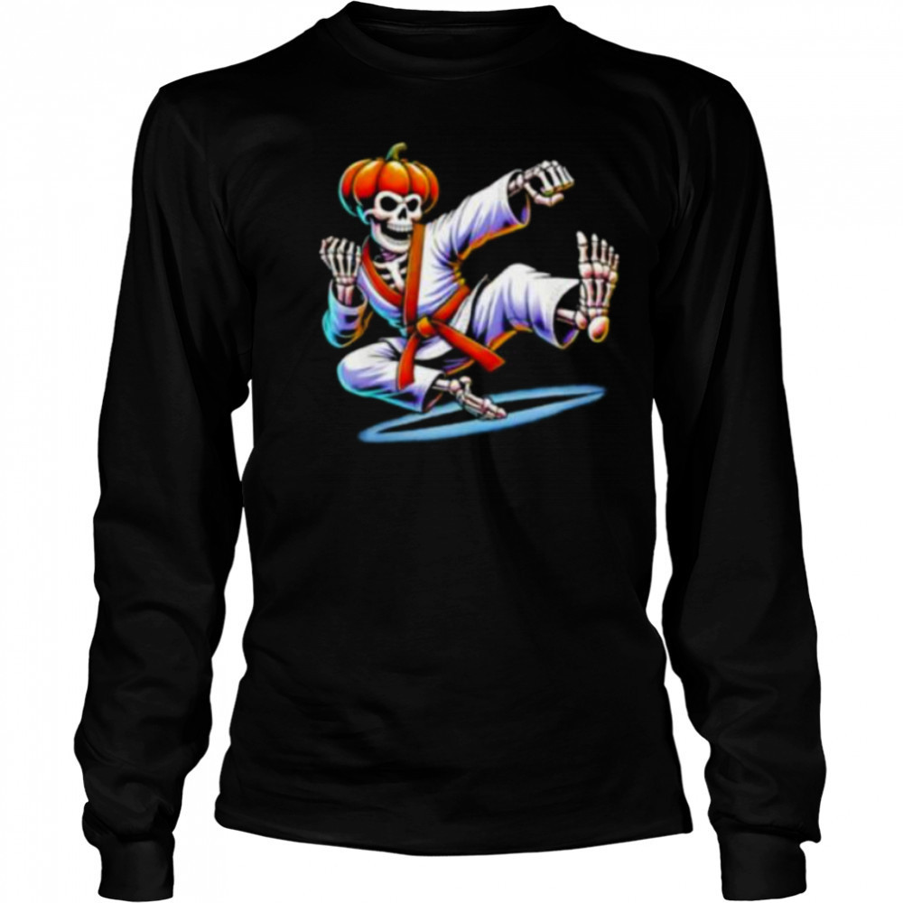 Skeleton Karate Halloween 2025 shirt Long Sleeved