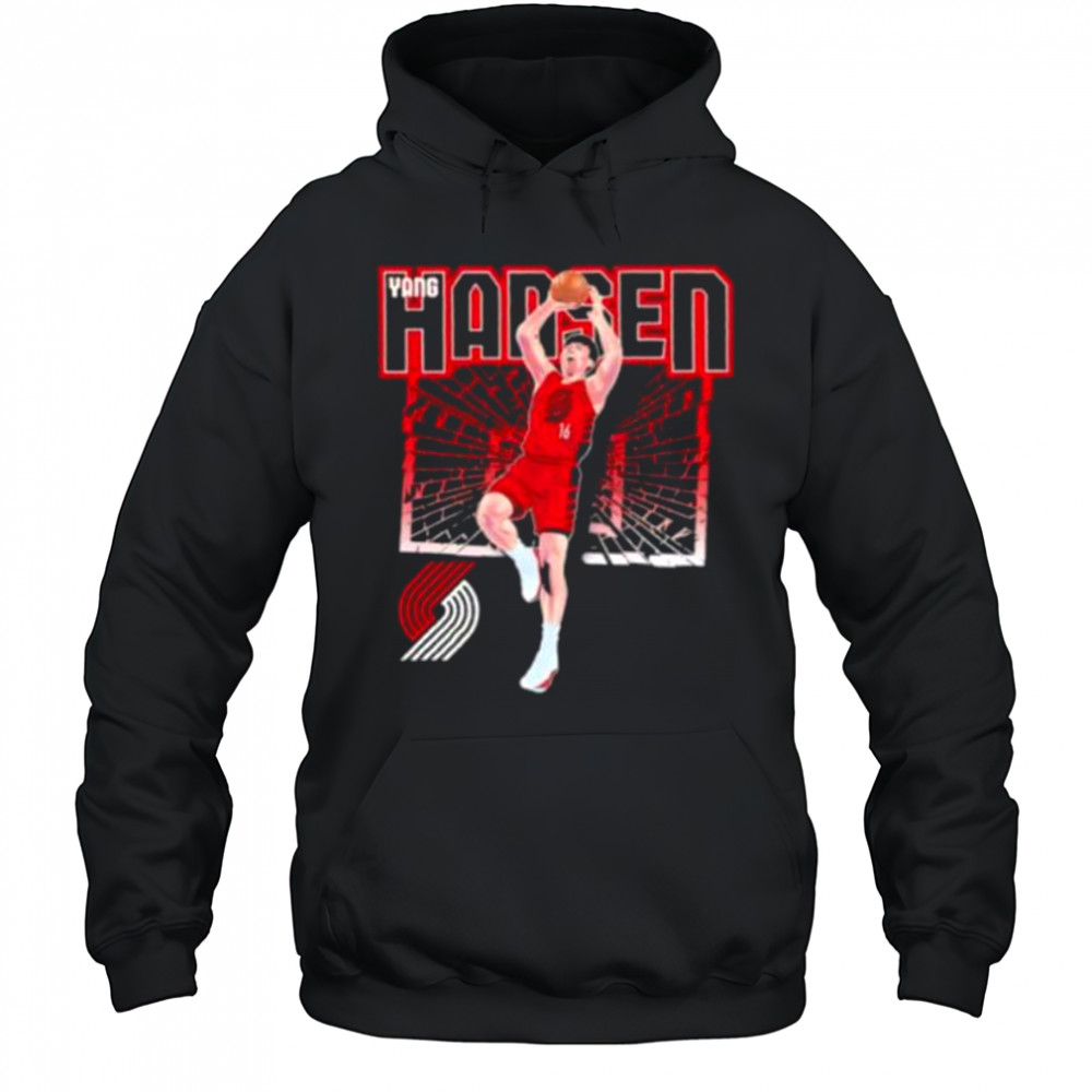 Yang Hansen Portland Trail Blazers Shattered basketball shirt Hoodie