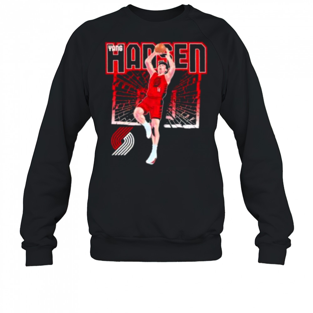 Yang Hansen Portland Trail Blazers Shattered basketball shirt Sweatshirt