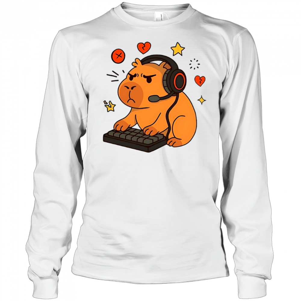 Capy gamer rage quit shirt Long Sleeved