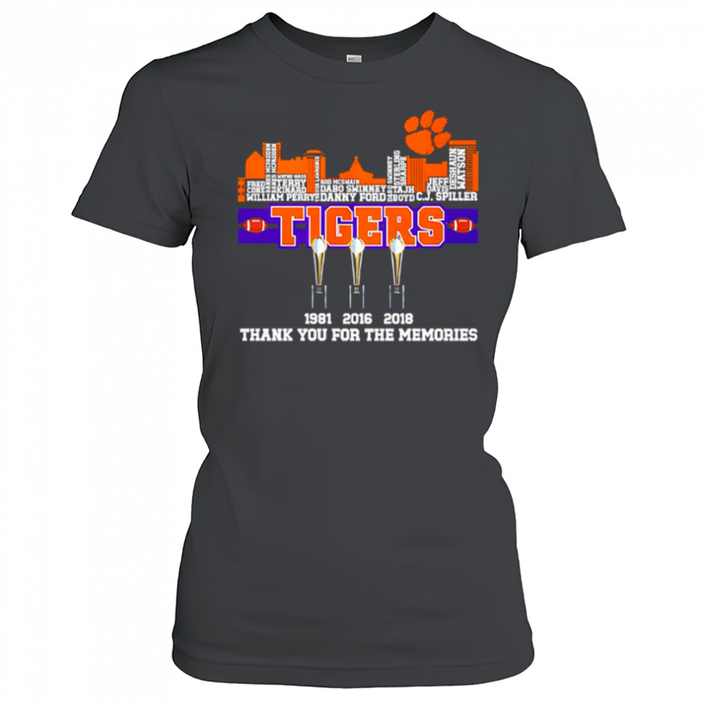 Clemson Tigers 1981-2016-2018 Champions Thank You For The Memories shirt Women's T-shirt