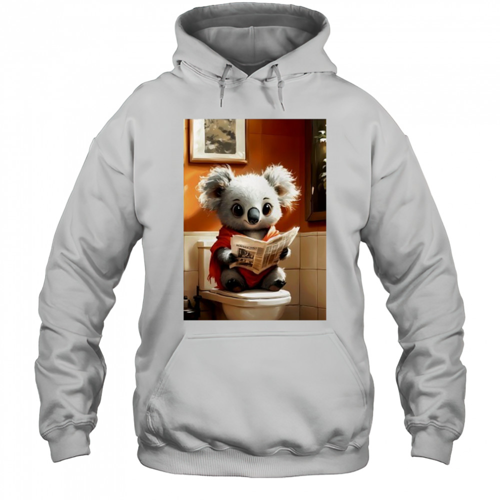 Koala Bear reading Newspaper Bathroom Morning Routine Charm shirt Hoodie