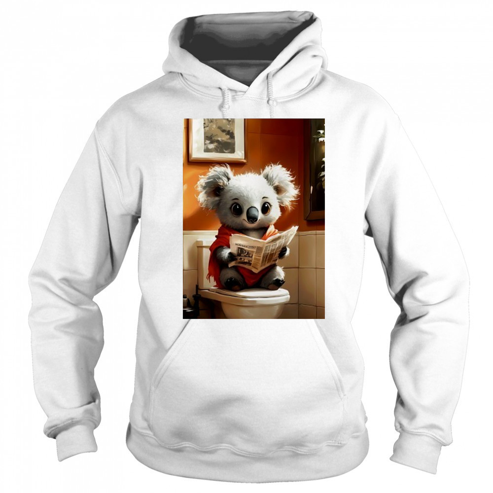 Koala Bear reading Newspaper Bathroom Morning Routine Charm shirt Sweatshirt