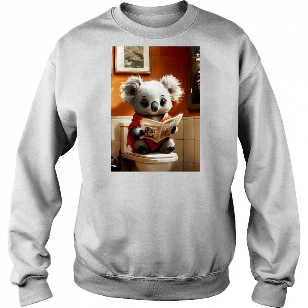 Koala Bear reading Newspaper Bathroom Morning Routine Charm shirt Hoodie