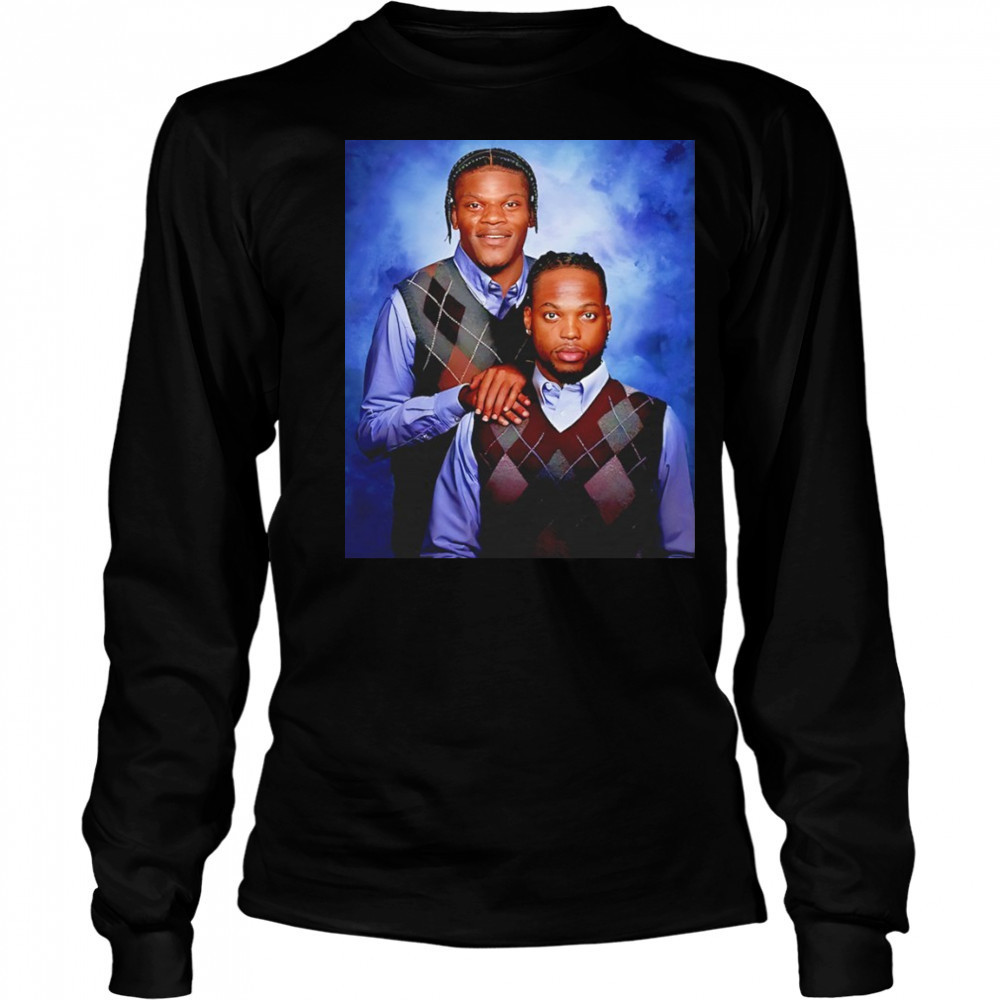 Lamar Jackson and Derrick Henry Baltimore Ravens NFL Step Brothers shirt Long Sleeved