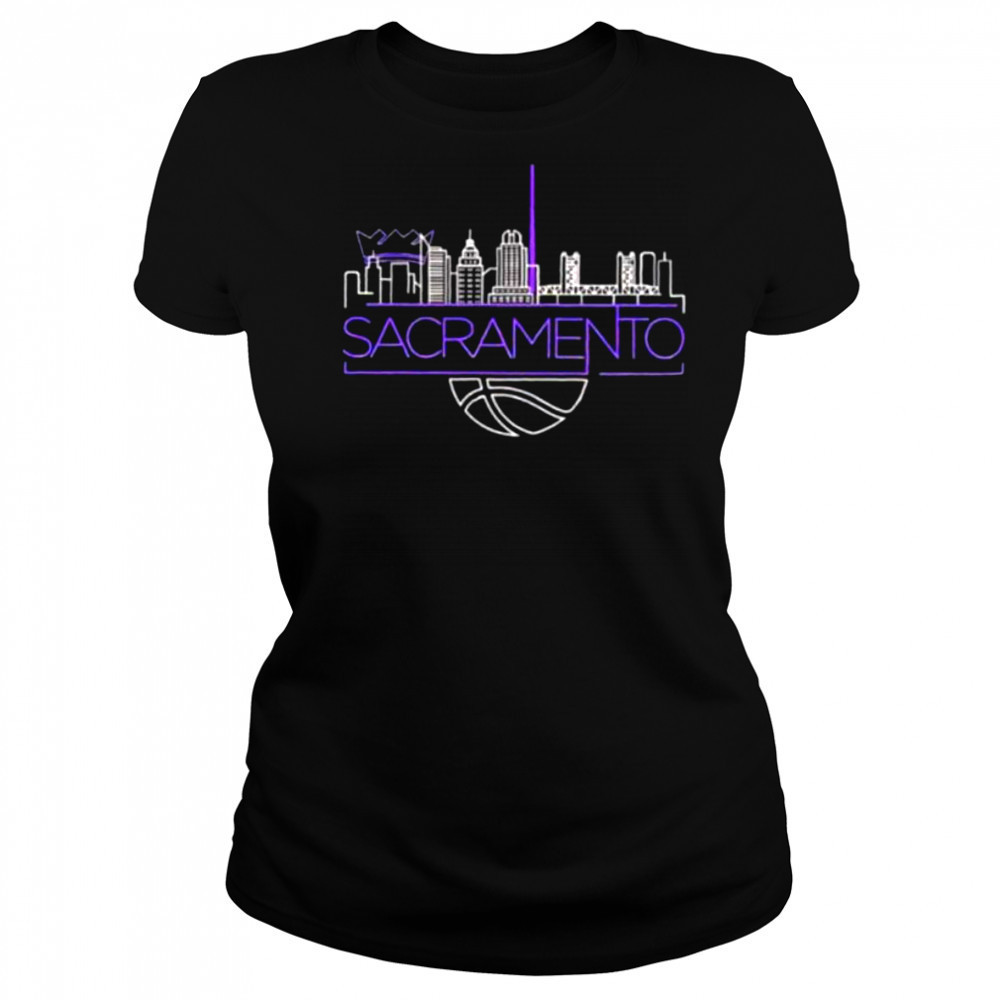 Sacramento Kings basketball NBA light the beam City skyline shirt Women's T-shirt