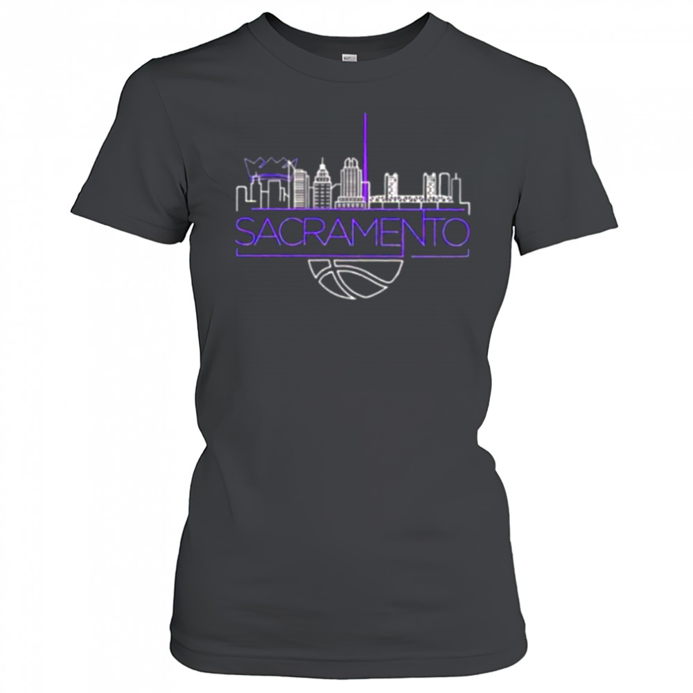 Sacramento Kings basketball NBA light the beam City skyline shirt Women's T-shirt
