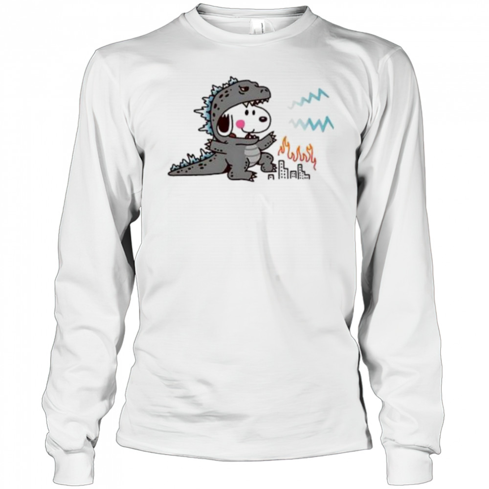 Snoopy disguise Godzilla shirt Long Sleeved