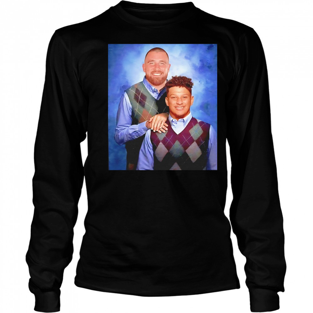 Travis Kelce and Patrick Mahomes Kansas City Chiefs NFL Step Brothers shirt Long Sleeved