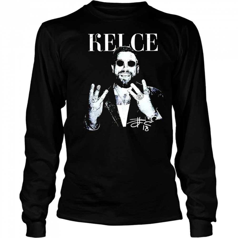 Travis Kelce Kansas City Chiefs NFL Football Game day signature shirt Long Sleeved