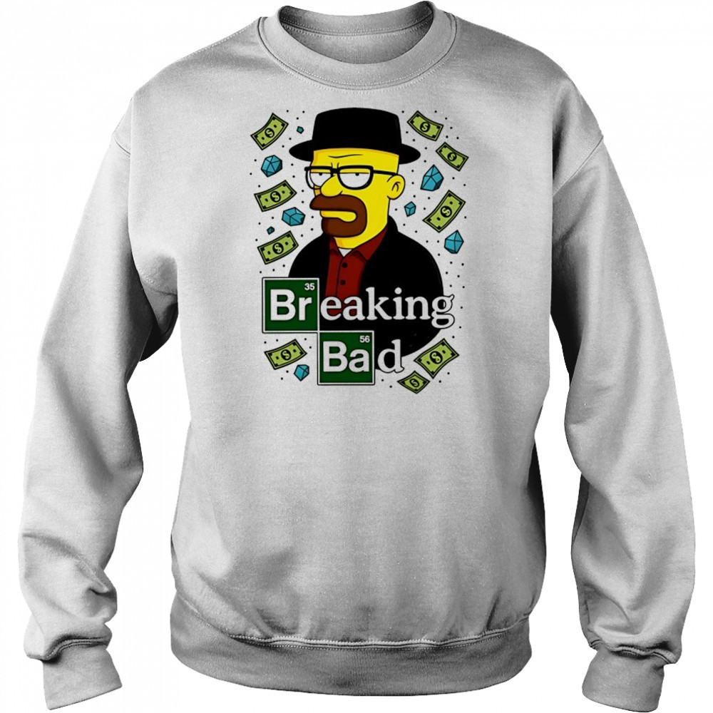 Walter White Simpson Breaking Bad cartoon shirt Hoodie