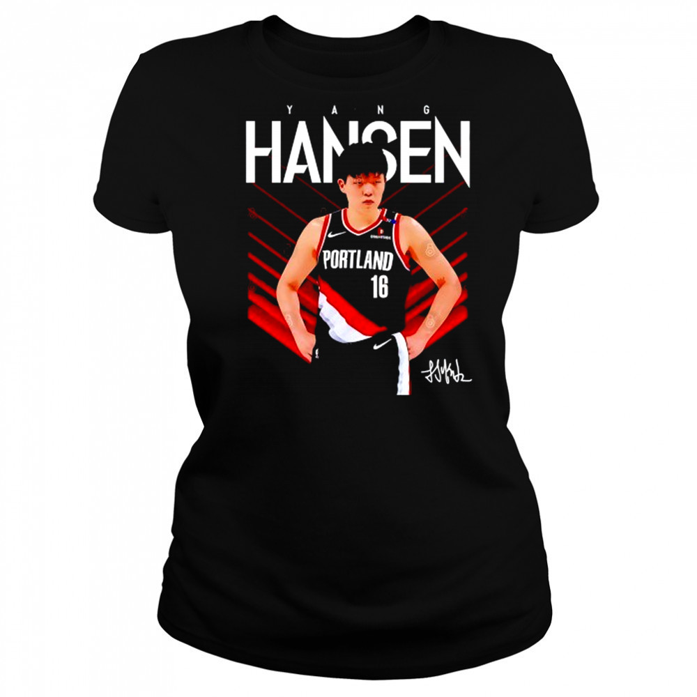 Yang Hansen Portland Trail Blazers signature shirt Women's T-shirt