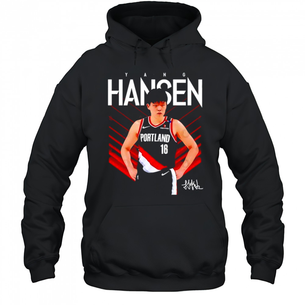 Yang Hansen Portland Trail Blazers signature shirt Hoodie