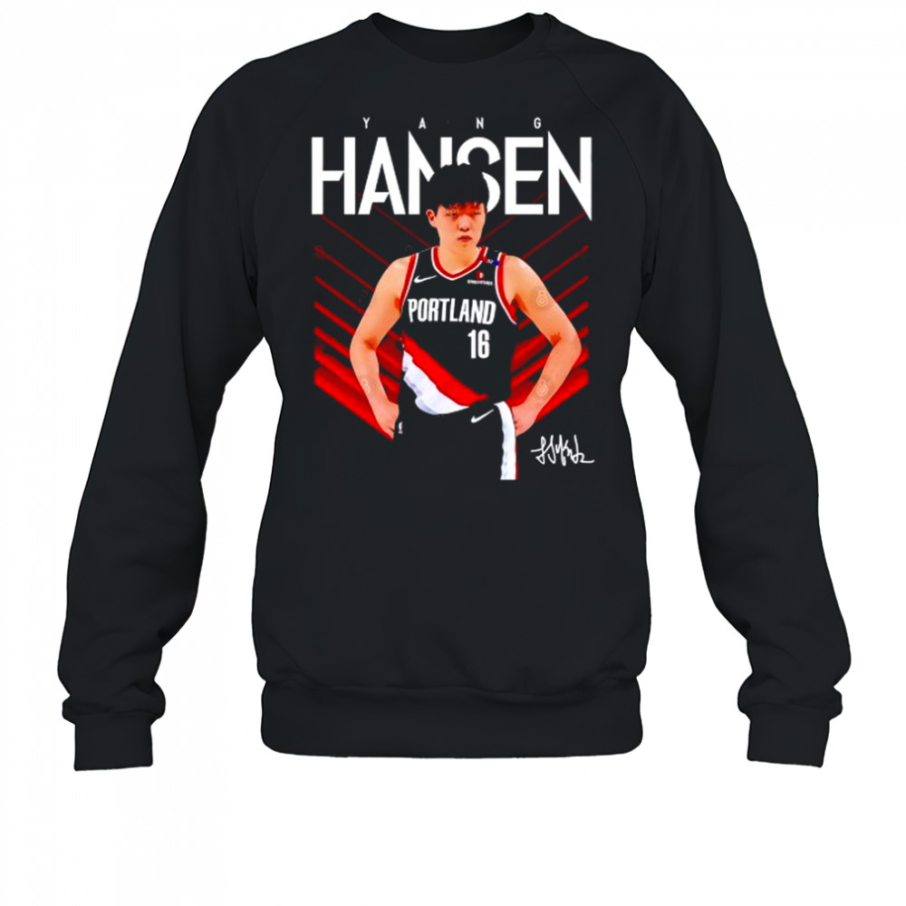 Yang Hansen Portland Trail Blazers signature shirt Sweatshirt