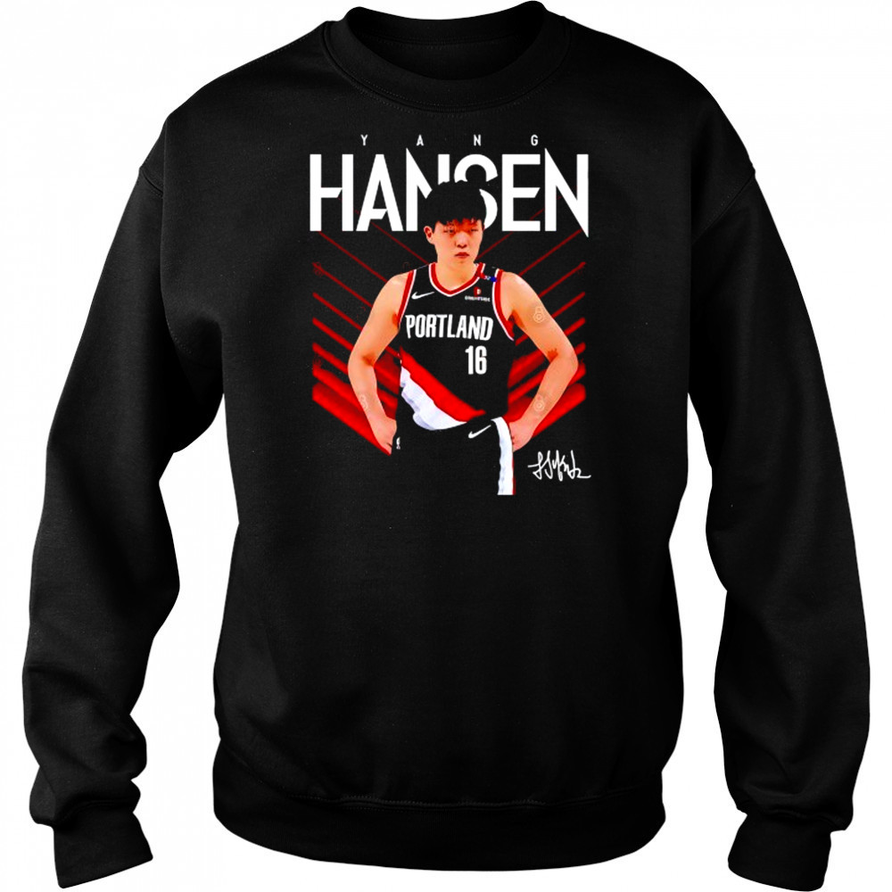 Yang Hansen Portland Trail Blazers signature shirt Hoodie
