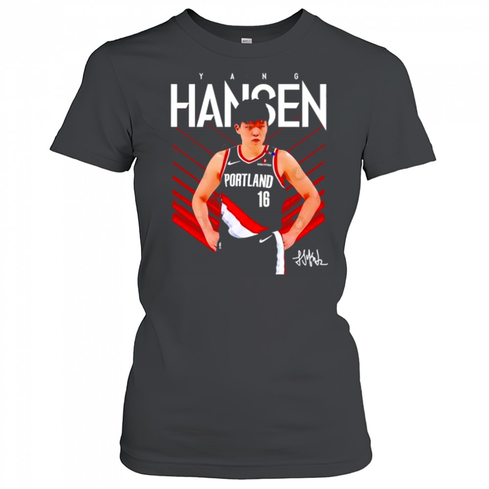 Yang Hansen Portland Trail Blazers signature shirt Women's T-shirt