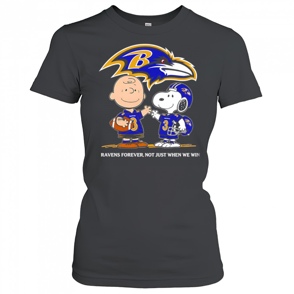 Baltimore Ravens Charlie Brown Snoopy Ravens Forever Not Just When We Win shirt Women's T-shirt