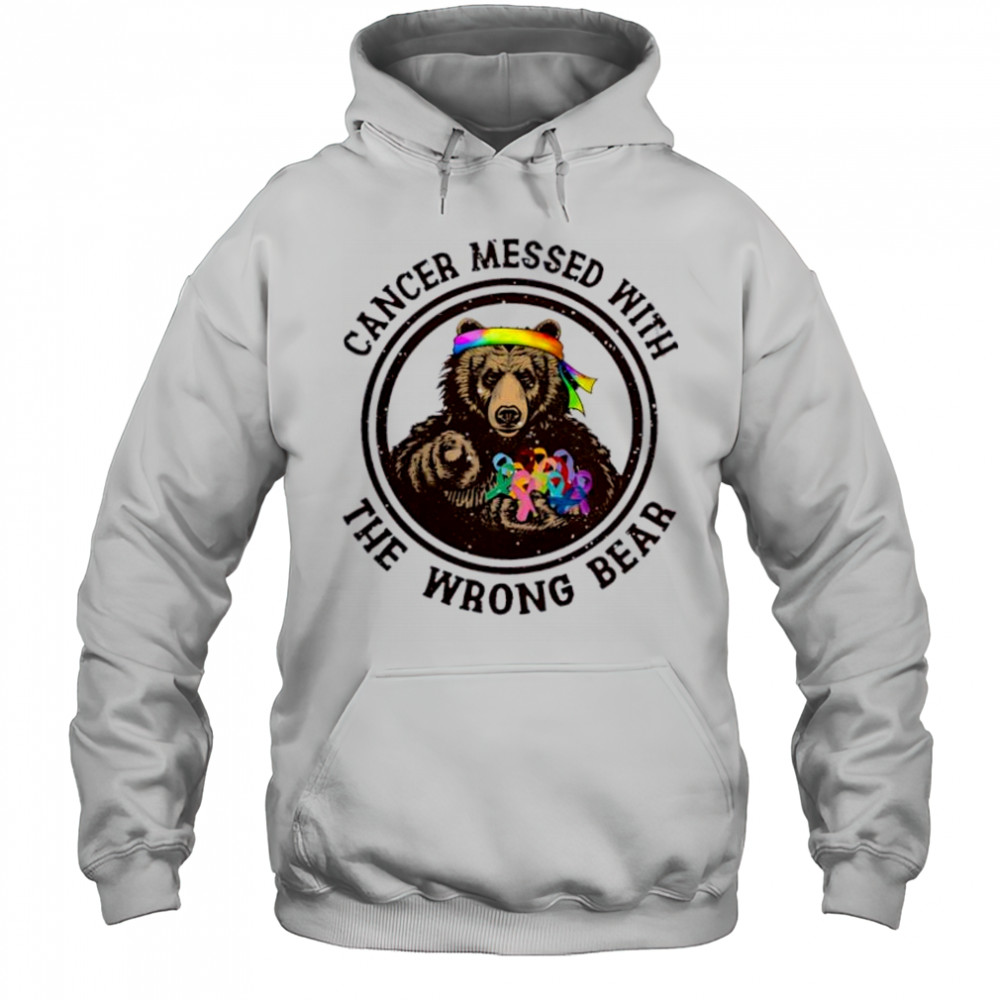 Cancer Messed With The Wrong Bear baseball shirt Hoodie