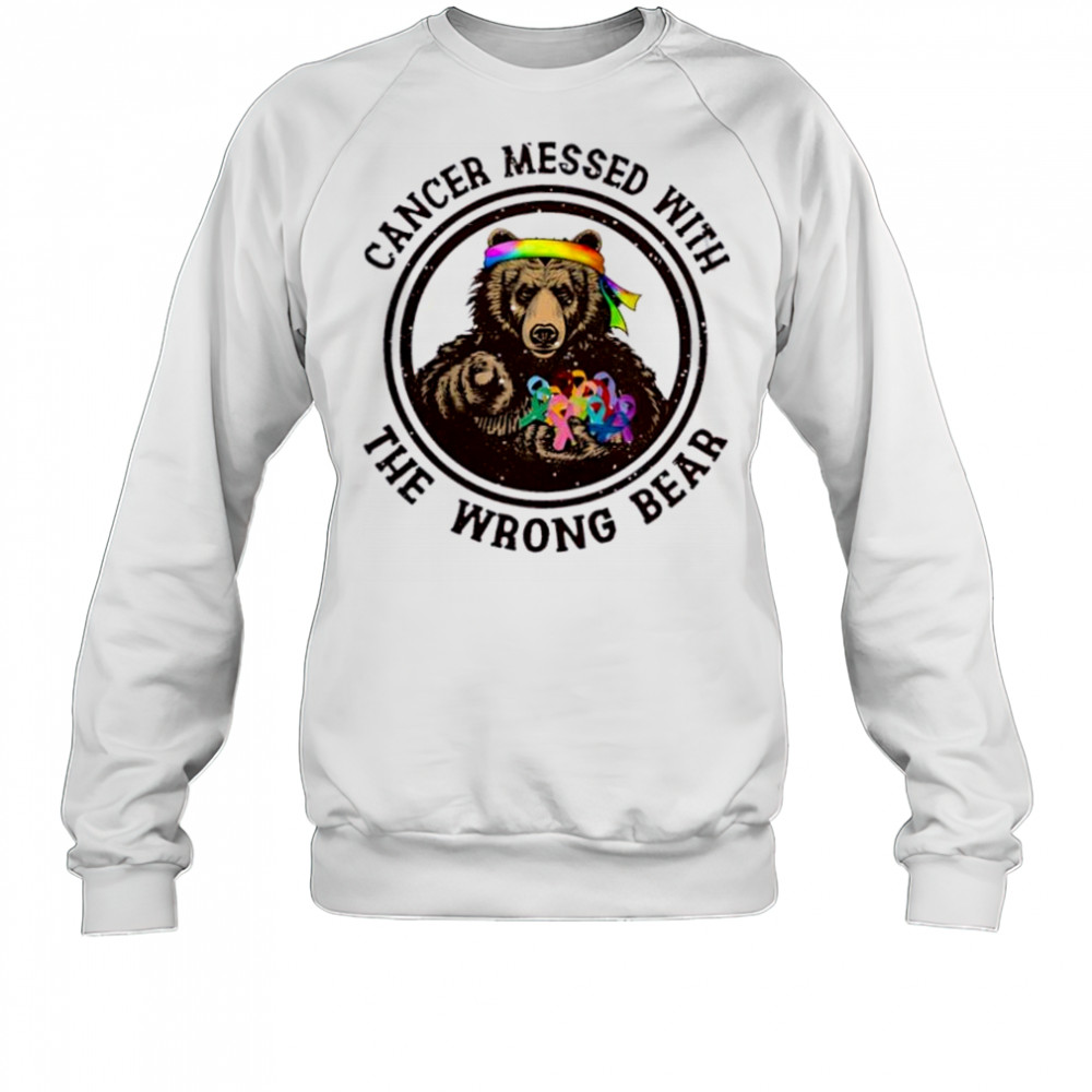 Cancer Messed With The Wrong Bear baseball shirt Sweatshirt
