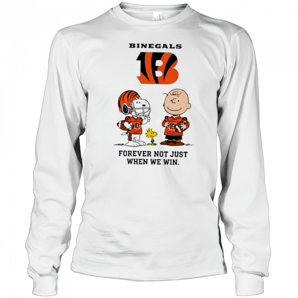 Cincinnati Bengals Charlie Brown Snoopy Bengals Forever Not Just When We Win shirt Long Sleeved