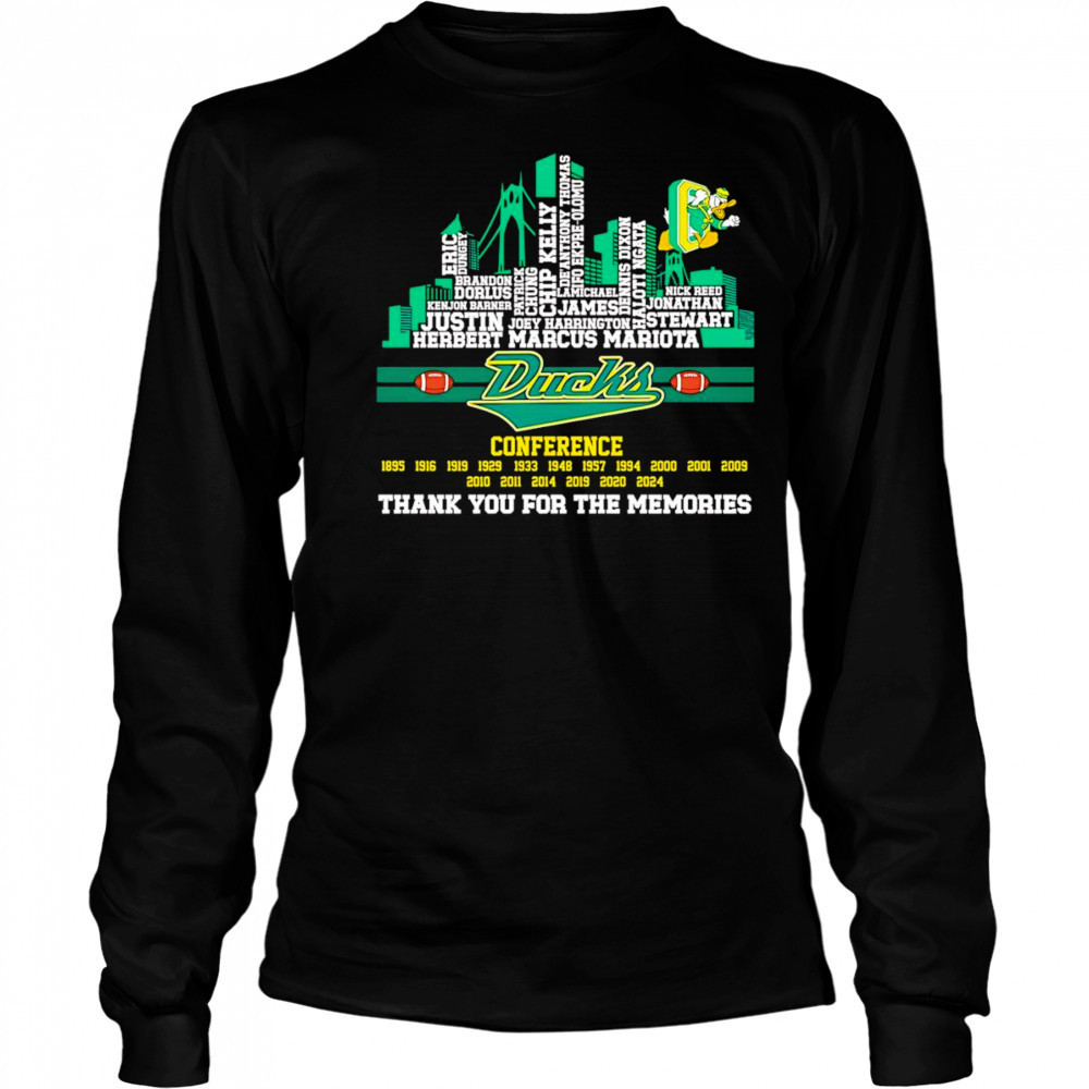 City skyline Ducks Conference thank you for the memories shirt Long Sleeved