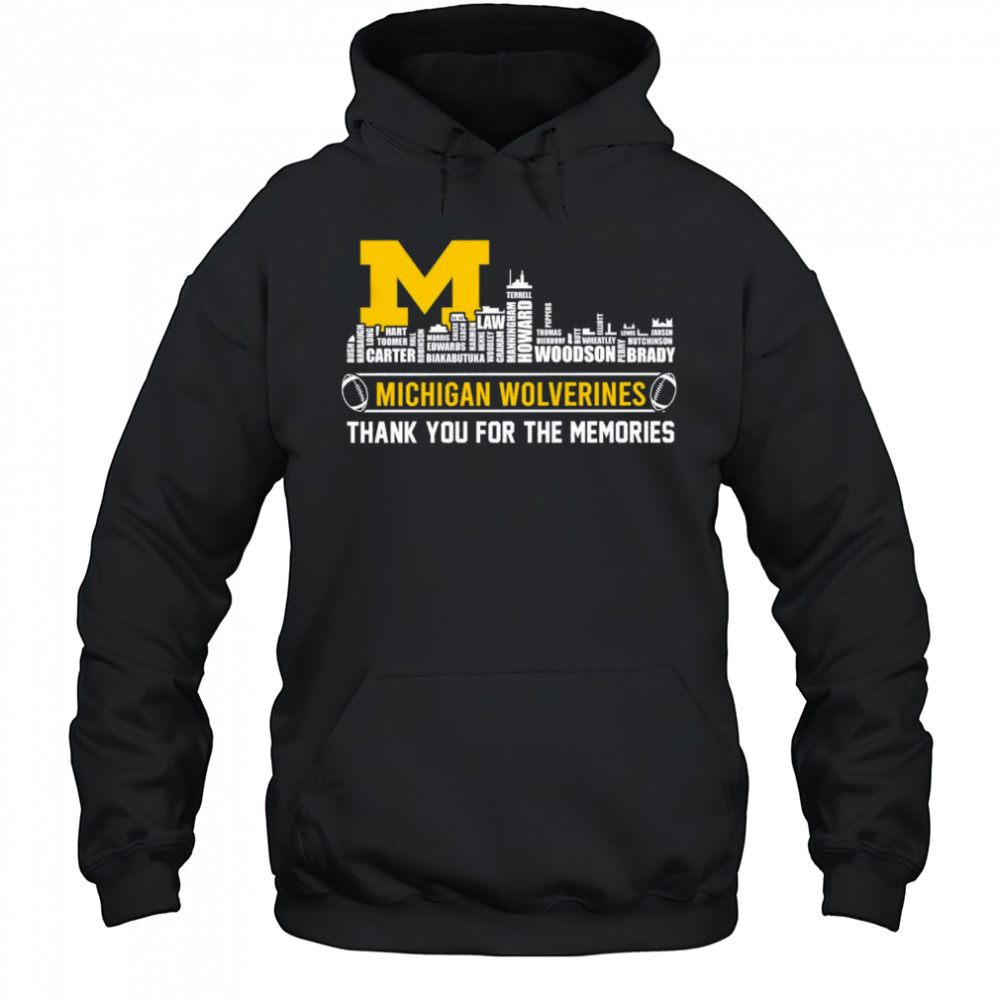 City skyline Michigan Wolverines thank you for the memories shirt Hoodie