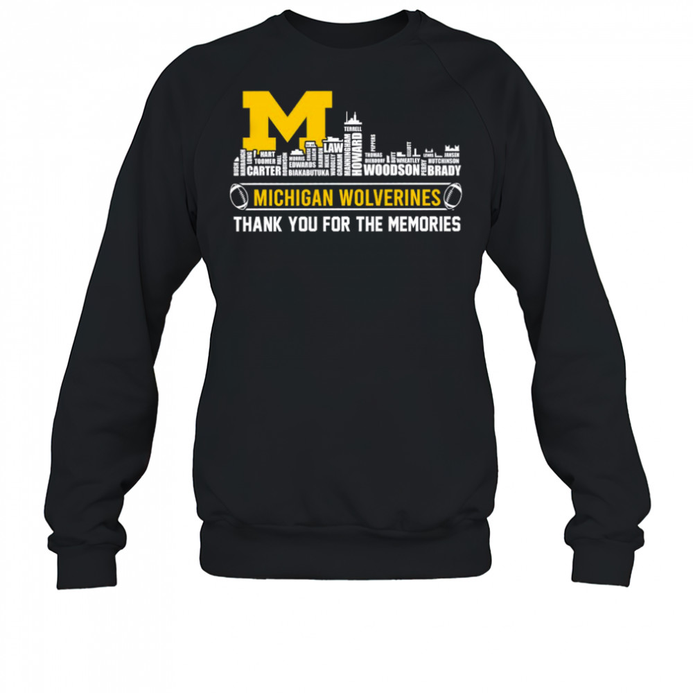 City skyline Michigan Wolverines thank you for the memories shirt Sweatshirt