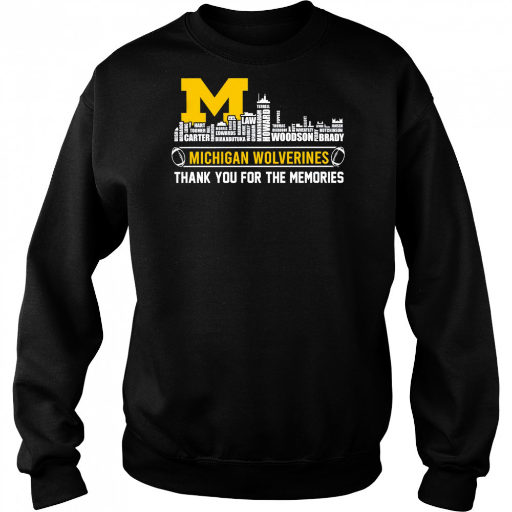 City skyline Michigan Wolverines thank you for the memories shirt Hoodie