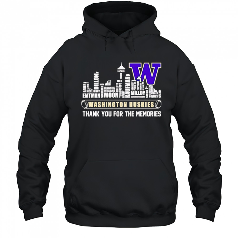 City skyline Washington Huskies thank you for the memories shirt Hoodie