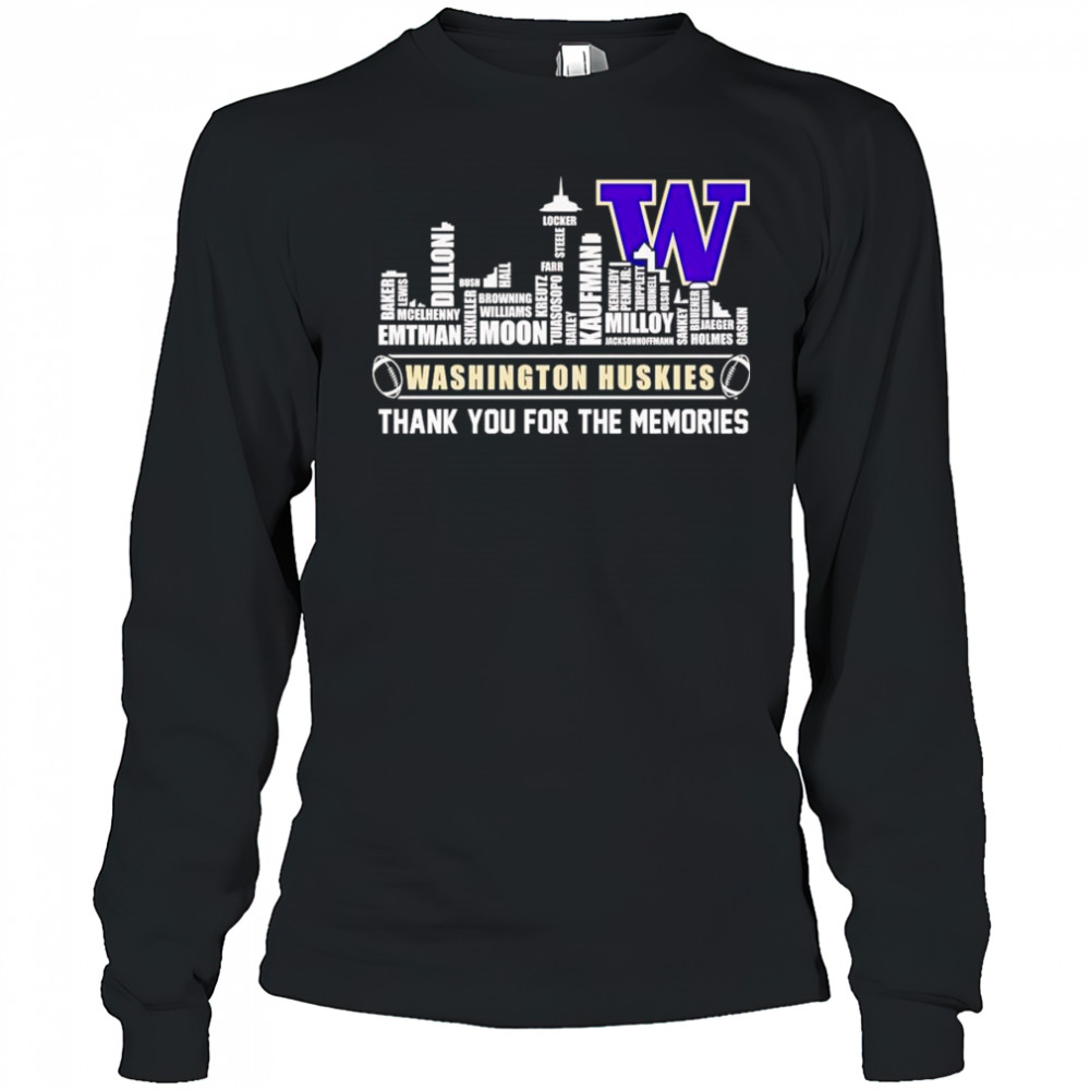 City skyline Washington Huskies thank you for the memories shirt Long Sleeved
