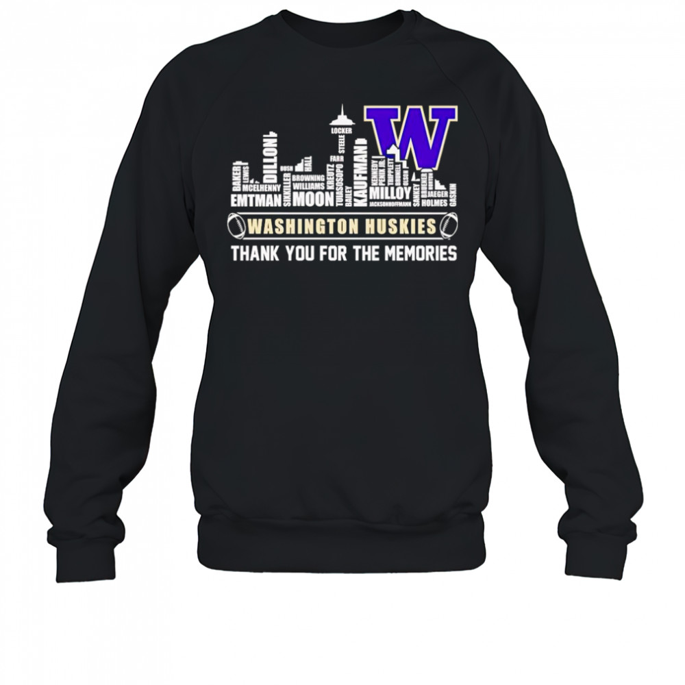 City skyline Washington Huskies thank you for the memories shirt Sweatshirt