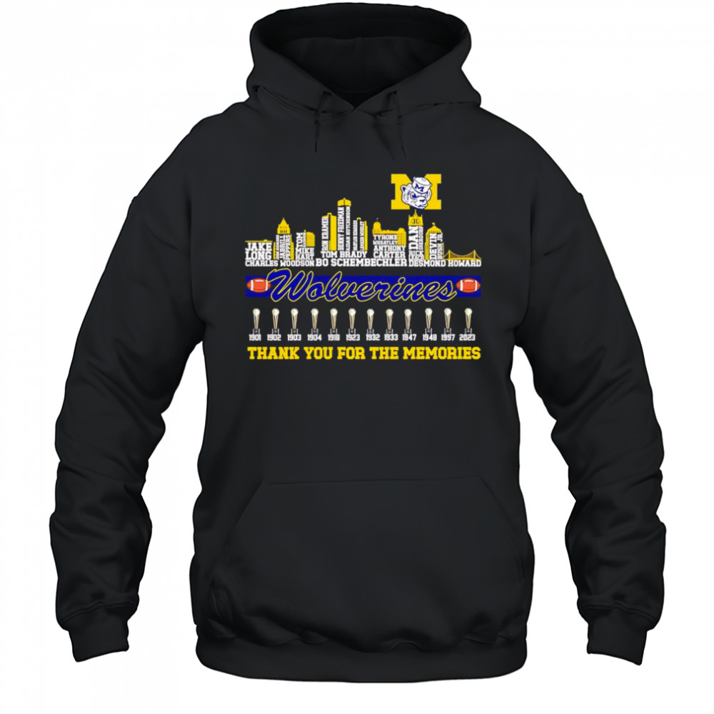 City skyline Wolverines thank you for the memories shirt Hoodie