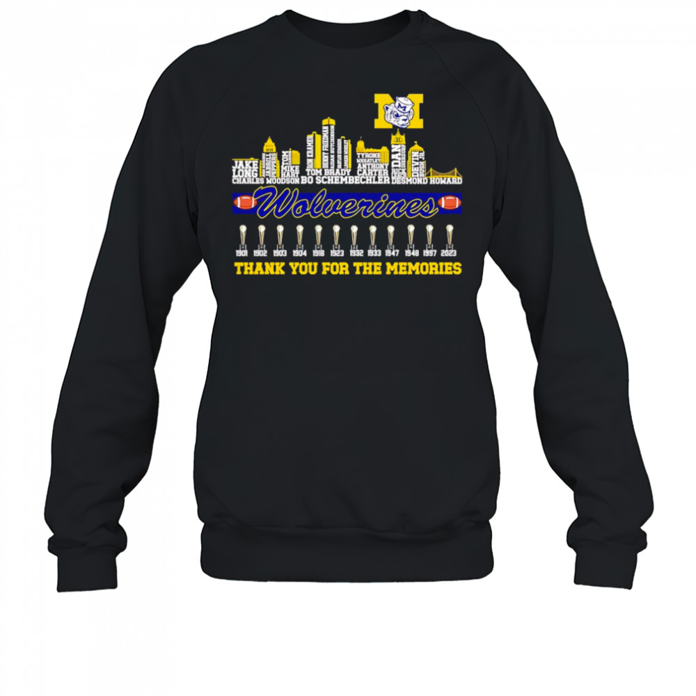 City skyline Wolverines thank you for the memories shirt Sweatshirt